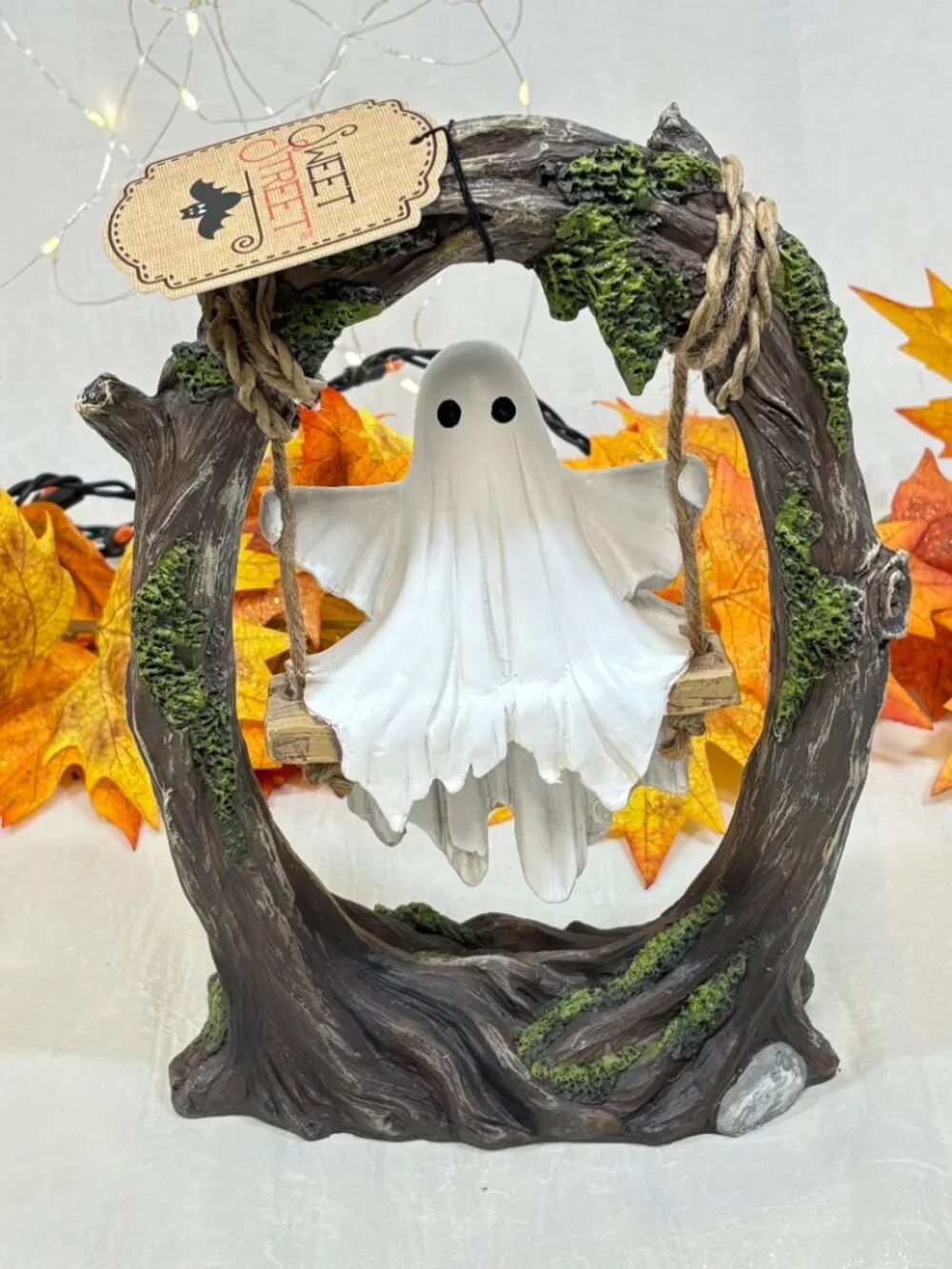 Sweet Street Figurine Halloween Ghost On Tree Swing  Figure Tabletop NEW